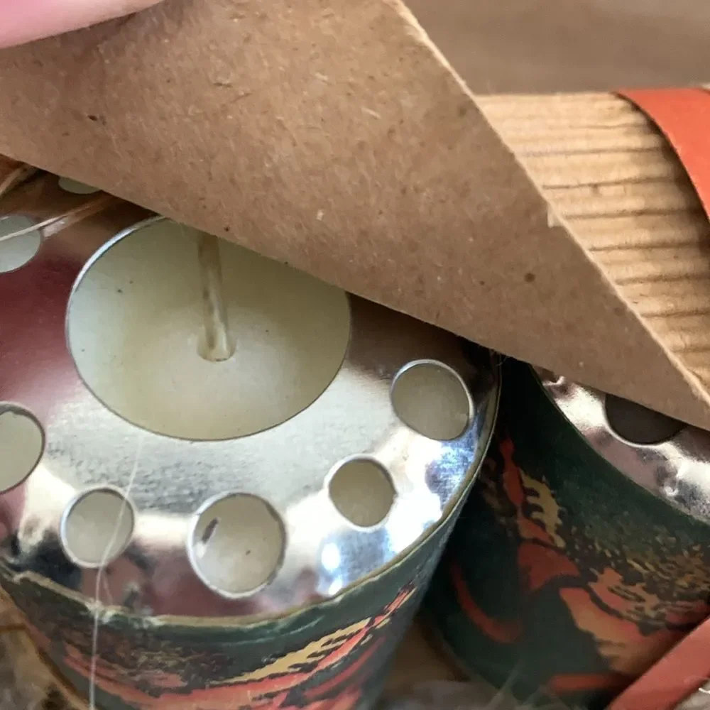 VOTIVO Set‎ Of 4 Cupid Paper Wrapped  Candles Made In Mexico